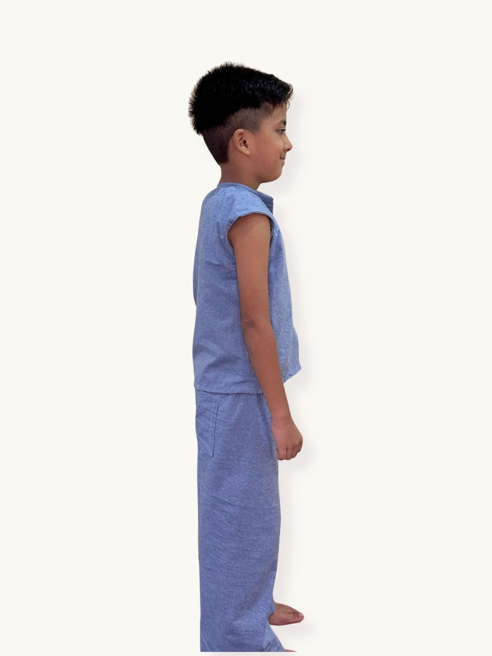 Sam Chambray Band-Collar Shirt